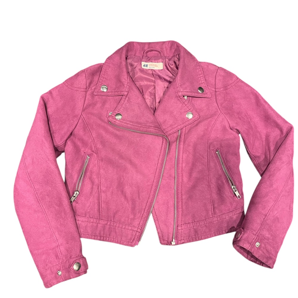 H&M Purple Faux Suede Moto Jacket